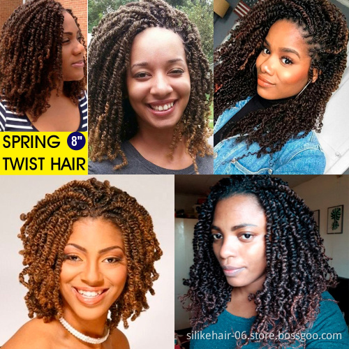 Wholesale Fluffy Spring Twist Hair Crochet Ombre Color Braiding Hair 30Roots/Pack Passion Spring Twists Synthetic Crotchet Hair